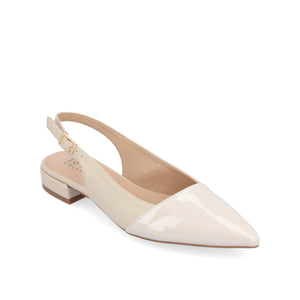 BERTIE SLINGBACK FLATS IN VEGAN LEATHER - Bone