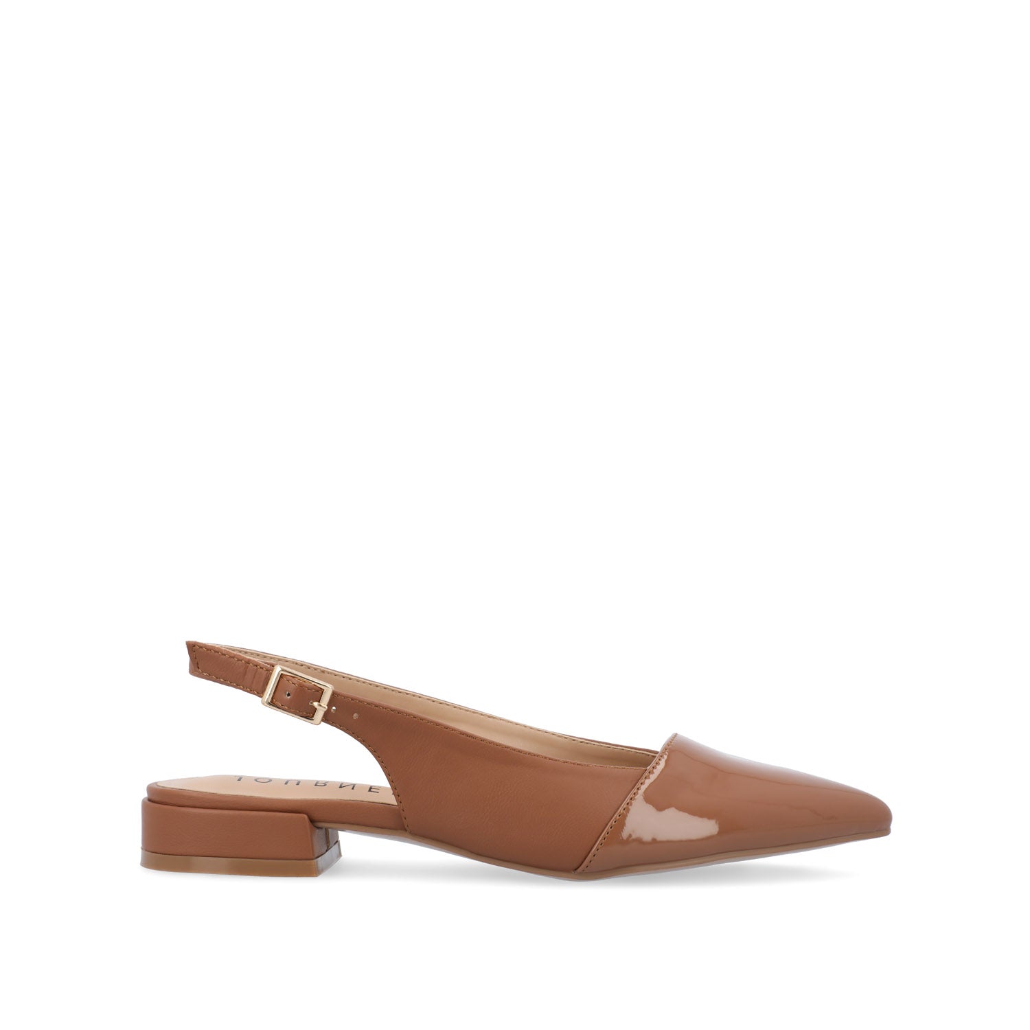 BERTIE SLINGBACK FLATS IN VEGAN LEATHER - Brown