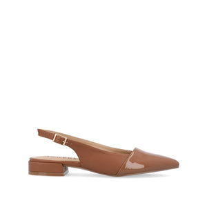 BERTIE SLINGBACK FLATS IN VEGAN LEATHER - Brown