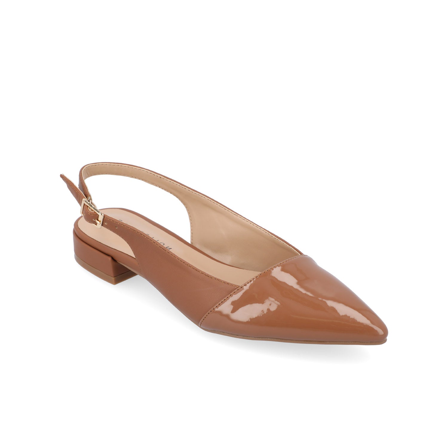 BERTIE SLINGBACK FLATS IN VEGAN LEATHER - Brown