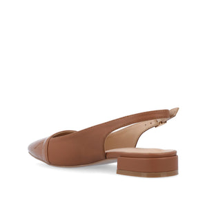 BERTIE SLINGBACK FLATS IN VEGAN LEATHER - Brown