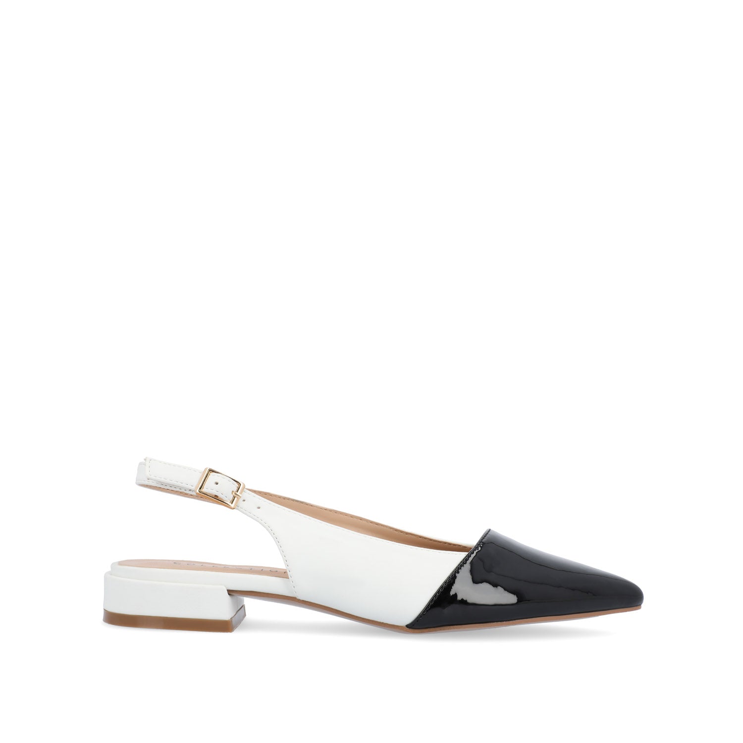 BERTIE SLINGBACK FLATS IN VEGAN LEATHER - White
