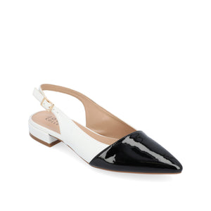 BERTIE SLINGBACK FLATS IN VEGAN LEATHER - White