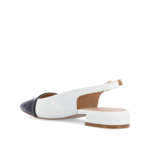 BERTIE SLINGBACK FLATS IN VEGAN LEATHER - White