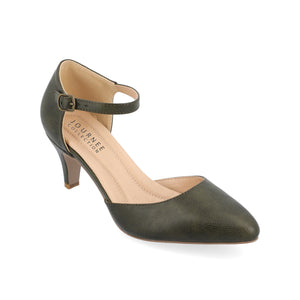 BETTIE D'ORSAY PUMP HEELS IN WIDE - Olive PU