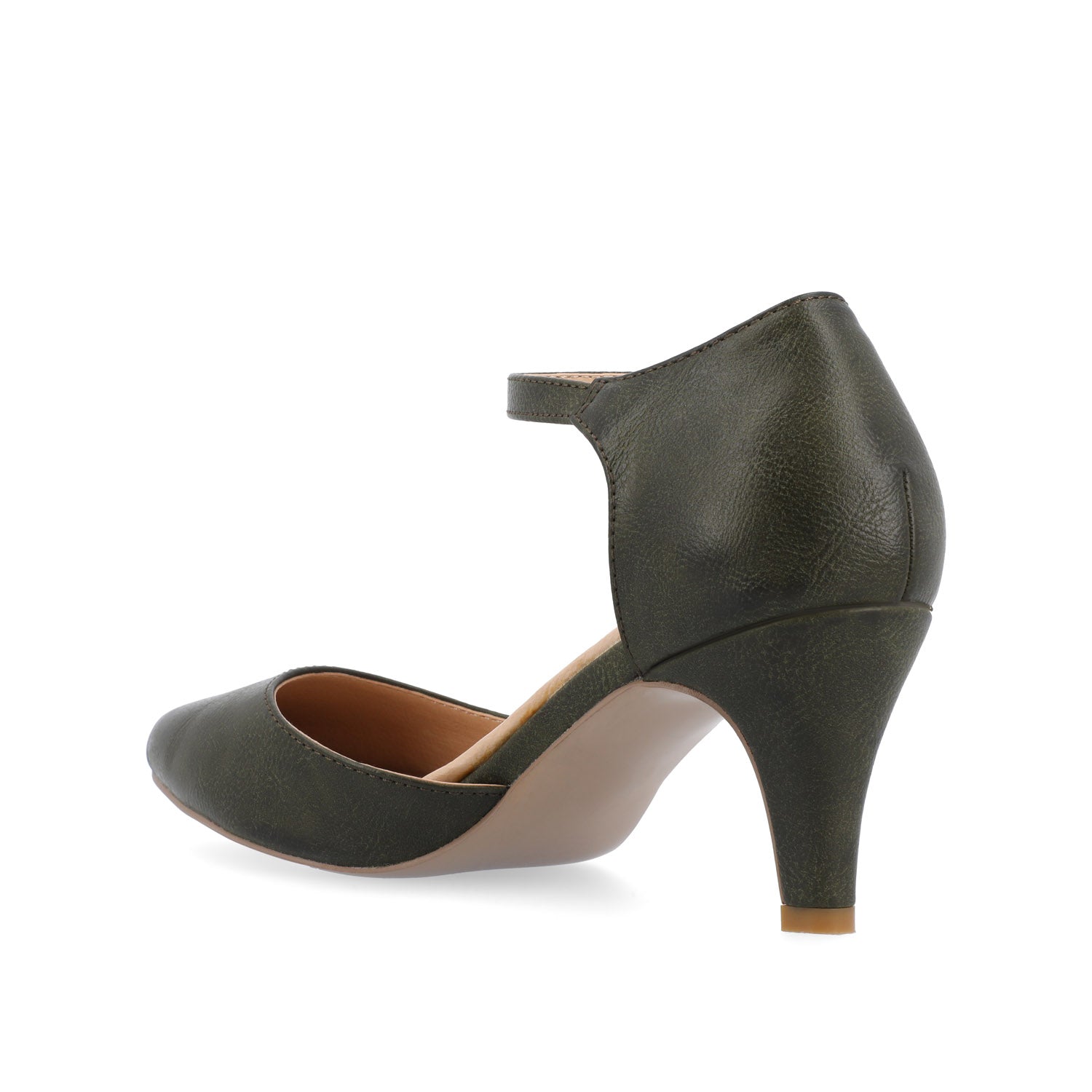 BETTIE D'ORSAY PUMP HEELS IN WIDE - Olive PU