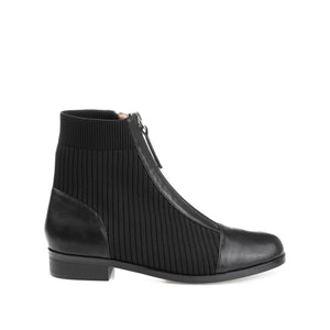 BEXLIE ZIP-UP BOOTIES IN KNIT FABRIC - Black