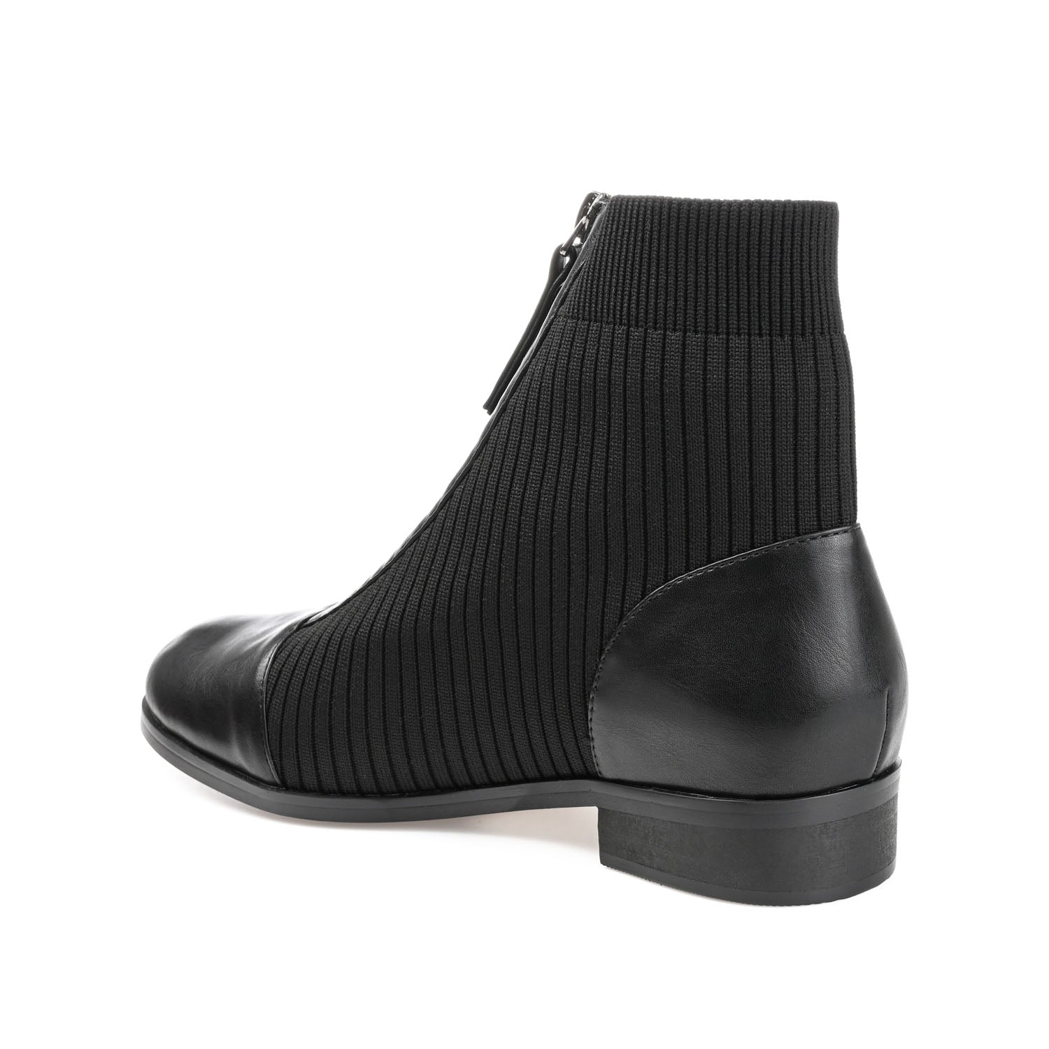 BEXLIE ZIP-UP BOOTIES IN KNIT FABRIC - Black