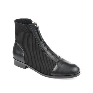 BEXLIE ZIP-UP BOOTIES IN KNIT FABRIC IN WIDE - Black