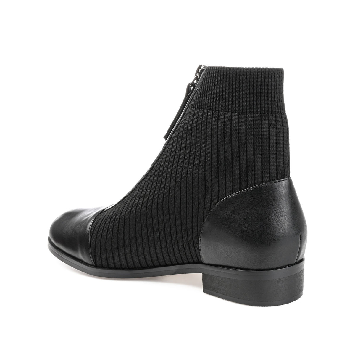 BEXLIE ZIP-UP BOOTIES IN KNIT FABRIC IN WIDE - Black