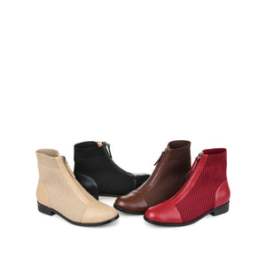 BEXLIE ZIP-UP BOOTIES IN KNIT FABRIC - Red