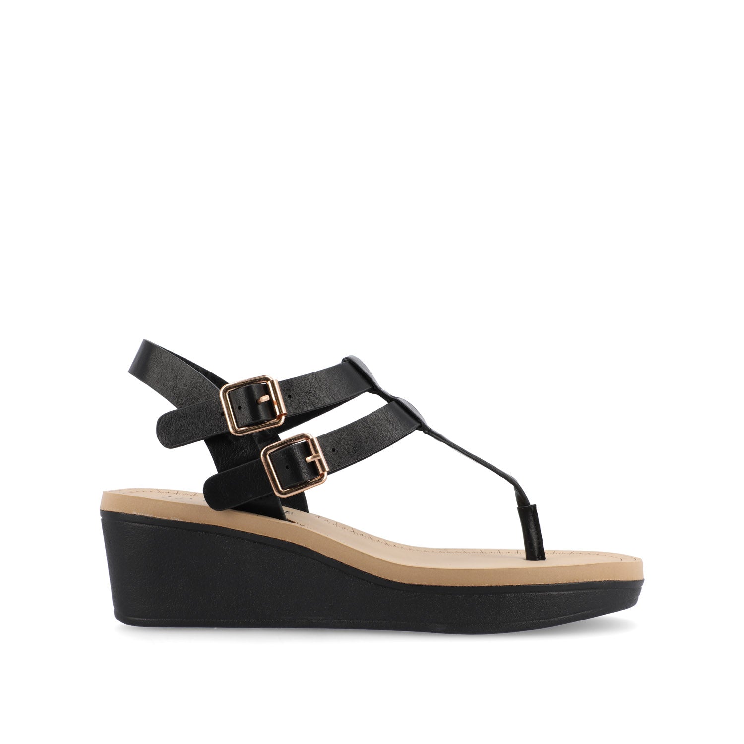 BIANCA WEDGE HEELED SANDALS IN CLASSIC COLORS - Black