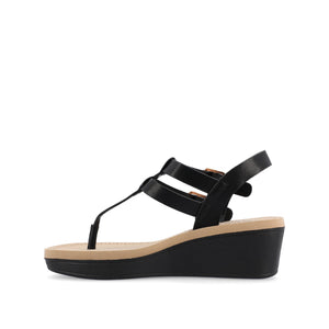 BIANCA WEDGE HEELED SANDALS IN CLASSIC COLORS - Black