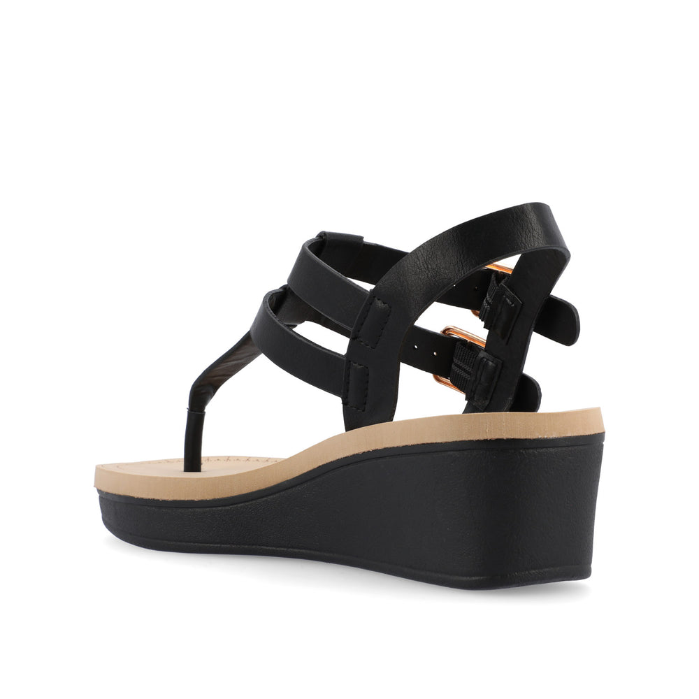 BIANCA WEDGE HEELED SANDALS IN FAUX LEATHER