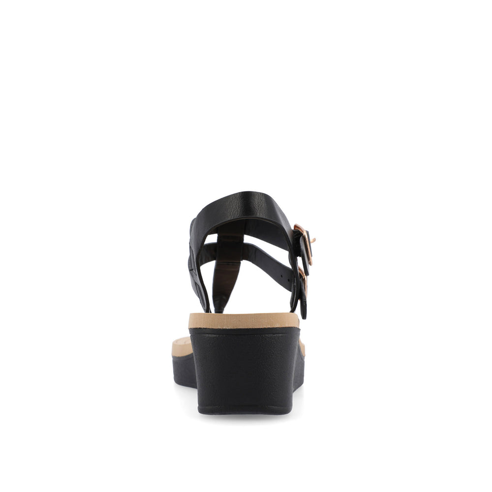 BIANCA WEDGE HEELED SANDALS IN FAUX LEATHER