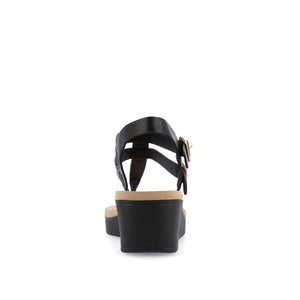 BIANCA WEDGE HEELED SANDALS IN FAUX LEATHER