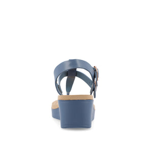 BIANCA WEDGE HEELED SANDALS IN FAUX LEATHER