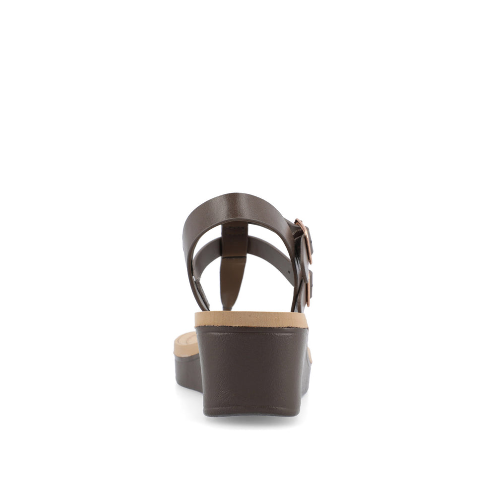 BIANCA WEDGE HEELED SANDALS IN FAUX LEATHER