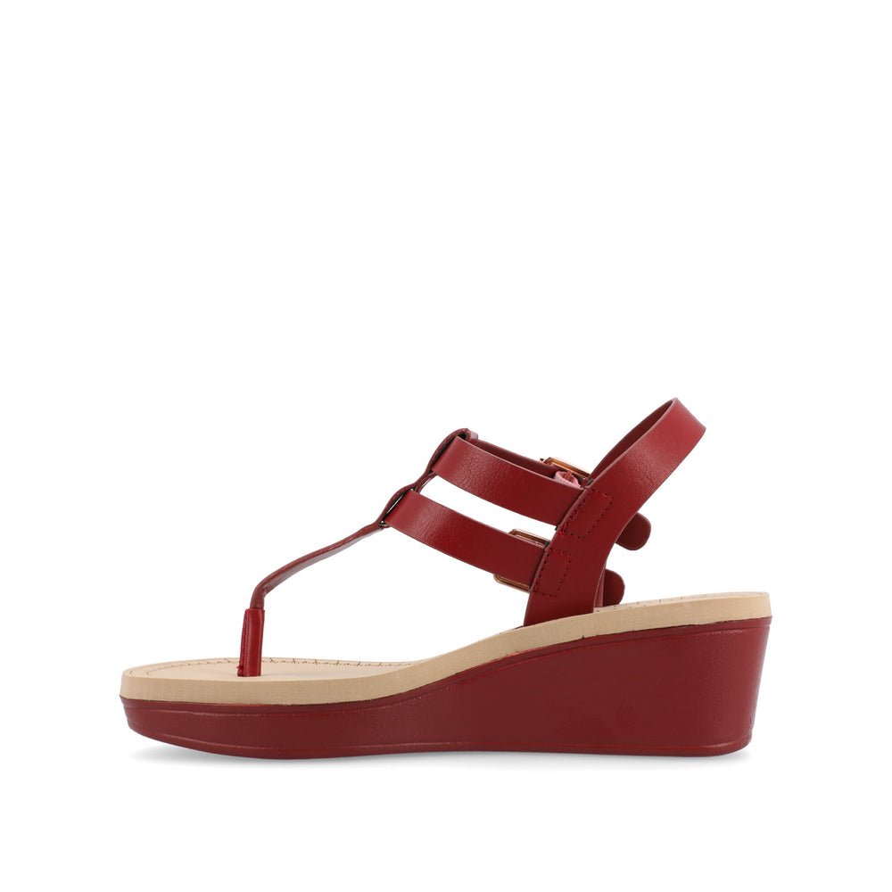 BIANCA WEDGE HEELED SANDALS IN FAUX LEATHER