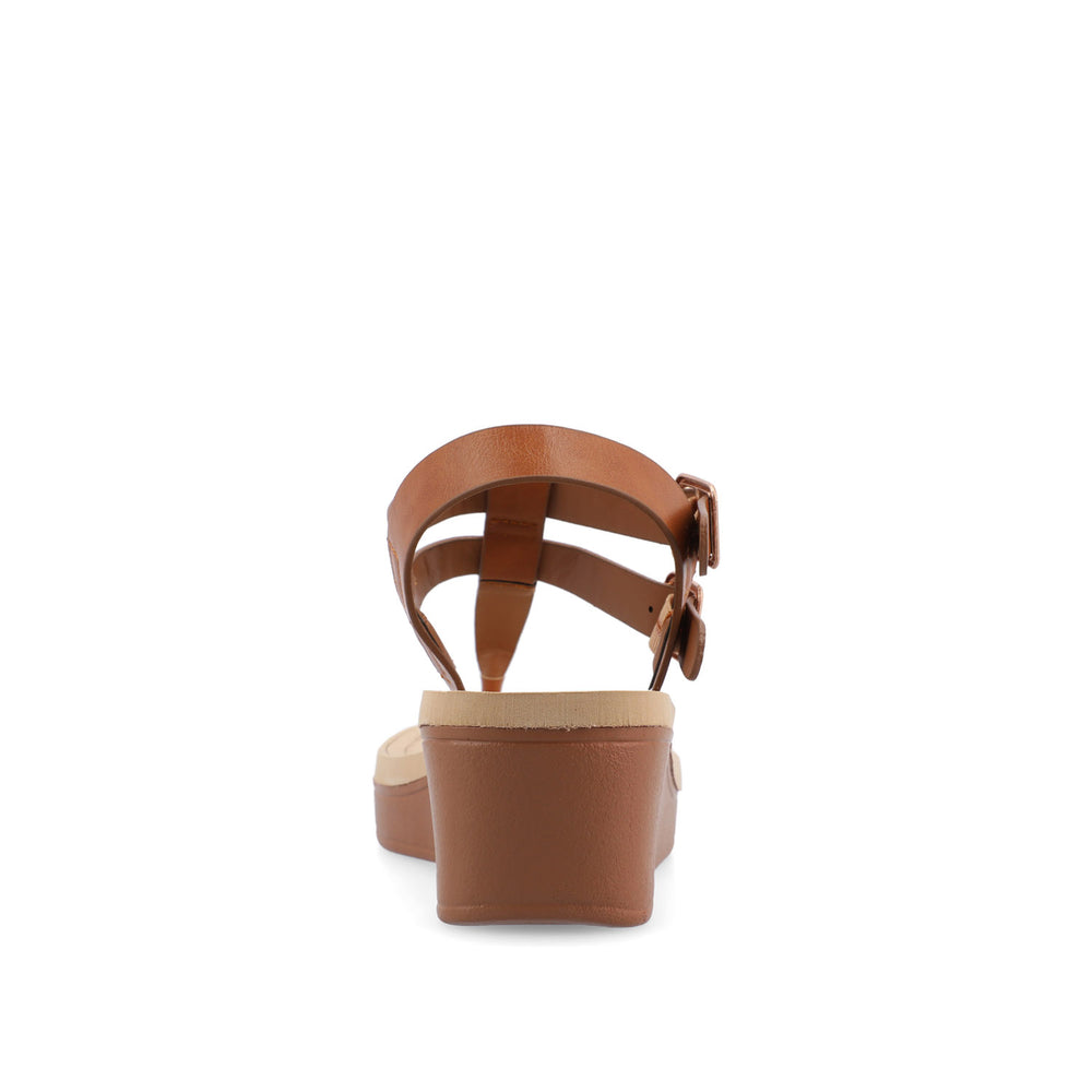 BIANCA WEDGE HEELED SANDALS IN FAUX LEATHER