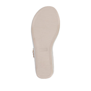 BIANCA WEDGE HEELED SANDALS IN VEGAN LEATHER - Taupe PU