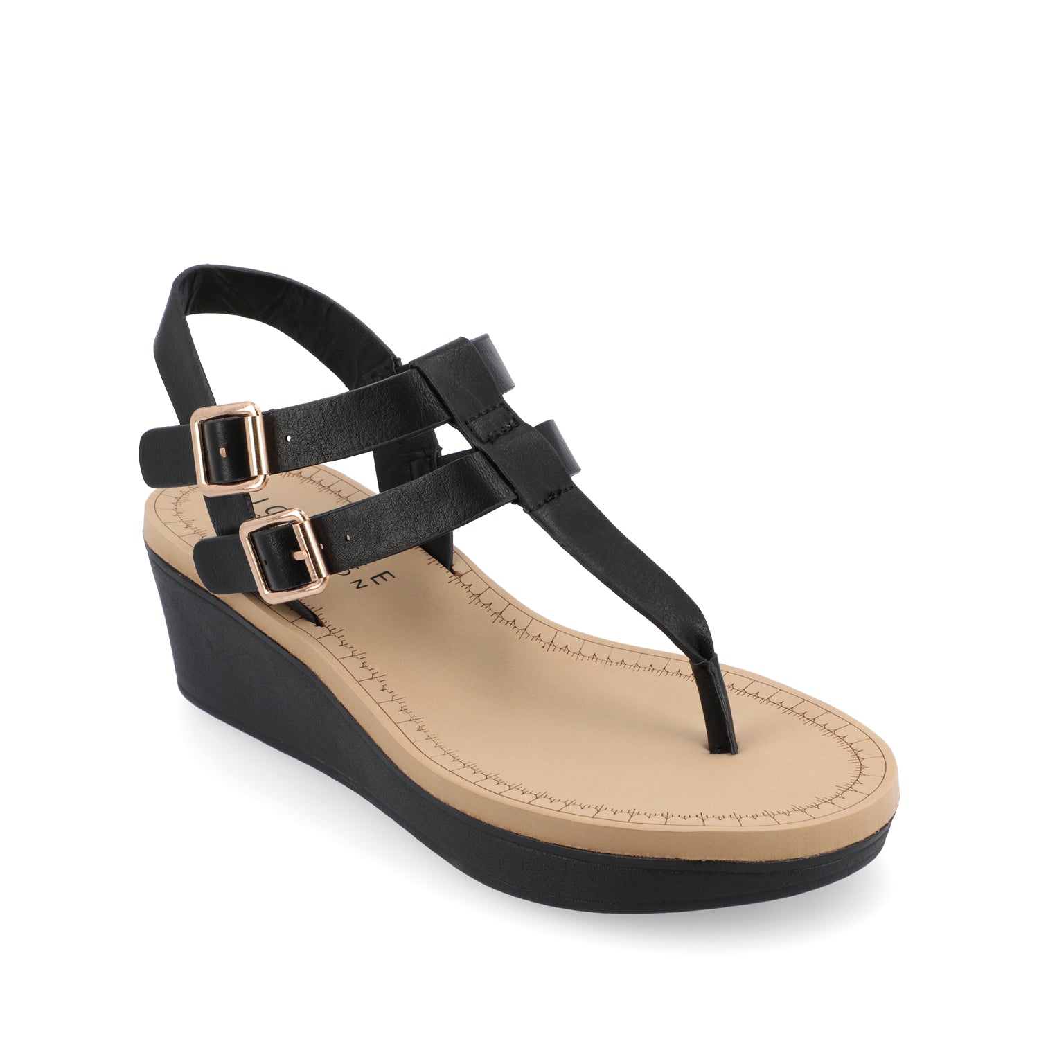 BIANCA WEDGE SANDALS IN WIDE - Black