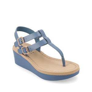 BIANCA WEDGE SANDALS IN WIDE - Blue