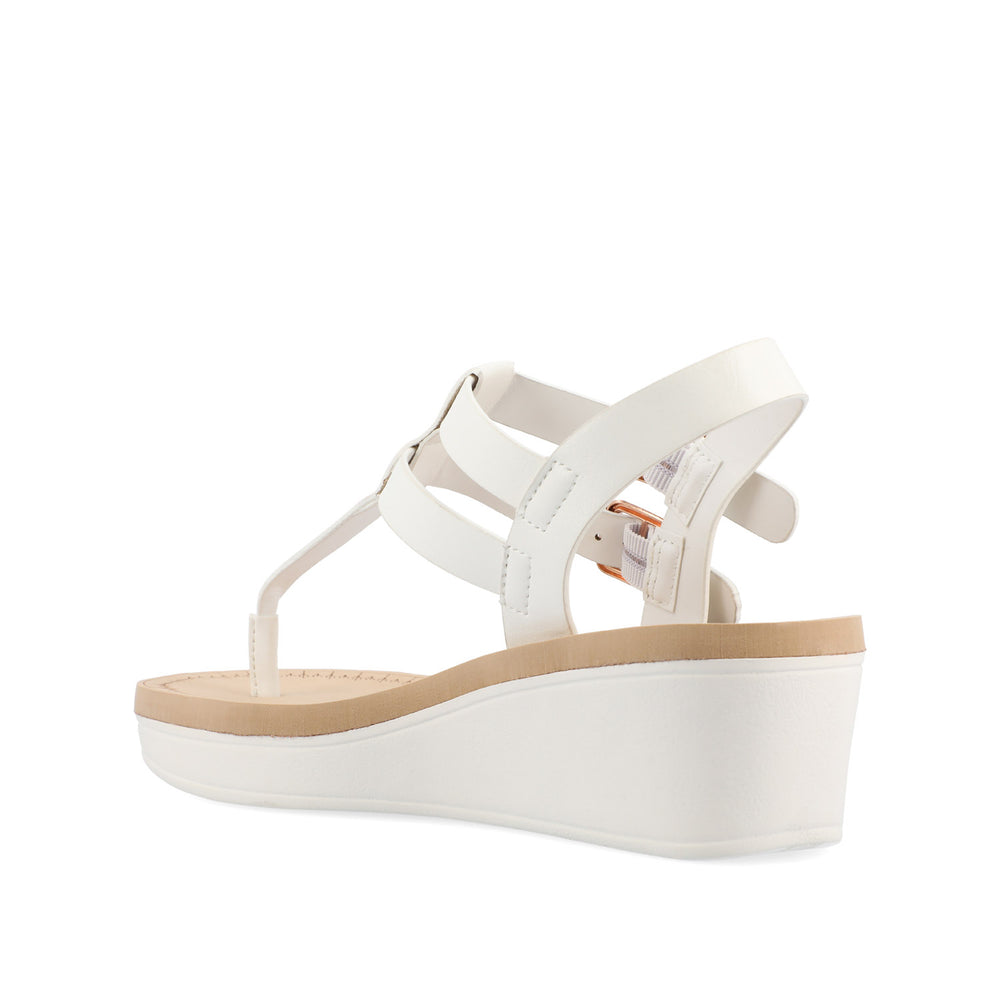 BIANCA WEDGE HEELED SANDALS IN FAUX LEATHER