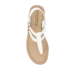 BIANCA WEDGE HEELED SANDALS IN VEGAN LEATHER - White PU