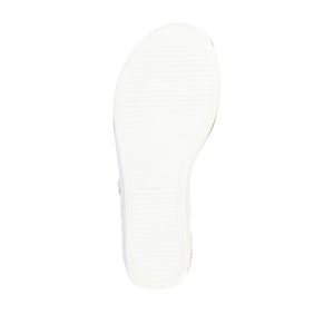 BIANCA WEDGE HEELED SANDALS IN VEGAN LEATHER - White PU