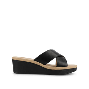 Biara Platform Wedge Sandals - Black