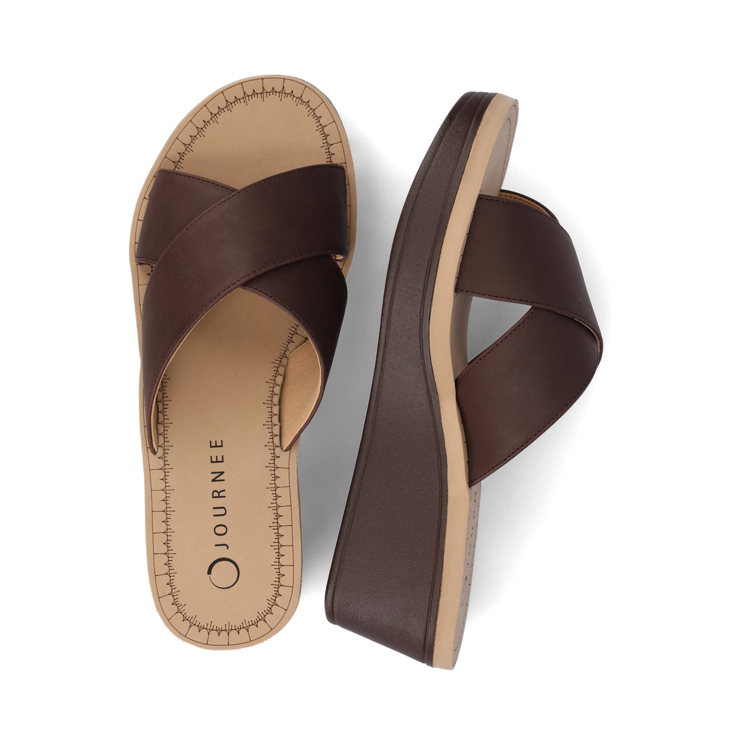 Biara Platform Wedge Sandals - Brown