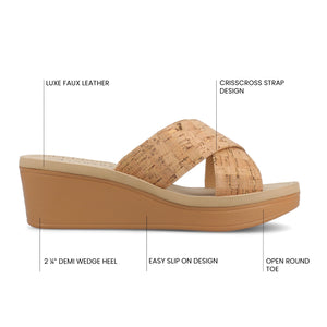 Biara Platform Wedge Sandals - Cork