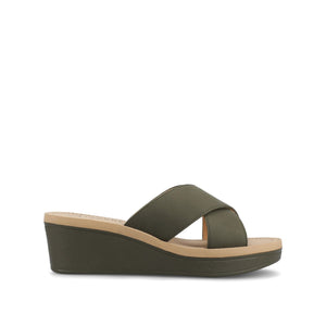 Biara Platform Wedge Sandals - Olive