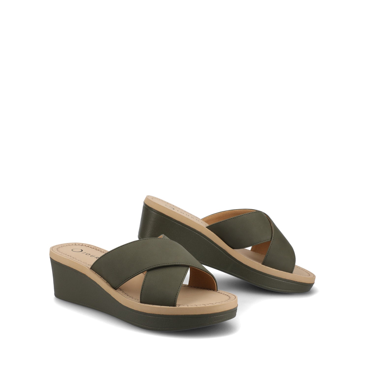 Biara Platform Wedge Sandals - Olive