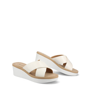 Biara Platform Wedge Sandals - White