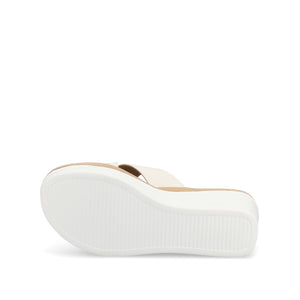 Biara Platform Wedge Sandals - White