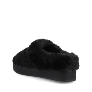 BLAIR SLIPPERS IN FAUX SUEDE - Black Shearling