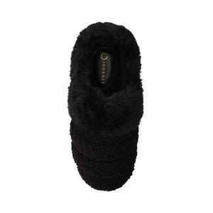 BLAIR SLIPPERS IN FAUX SUEDE - Black Shearling