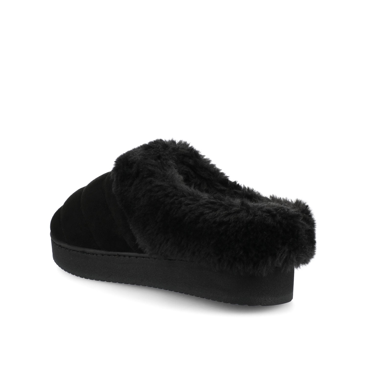 BLAIR SLIPPERS IN FAUX SUEDE - Black Faux Suede