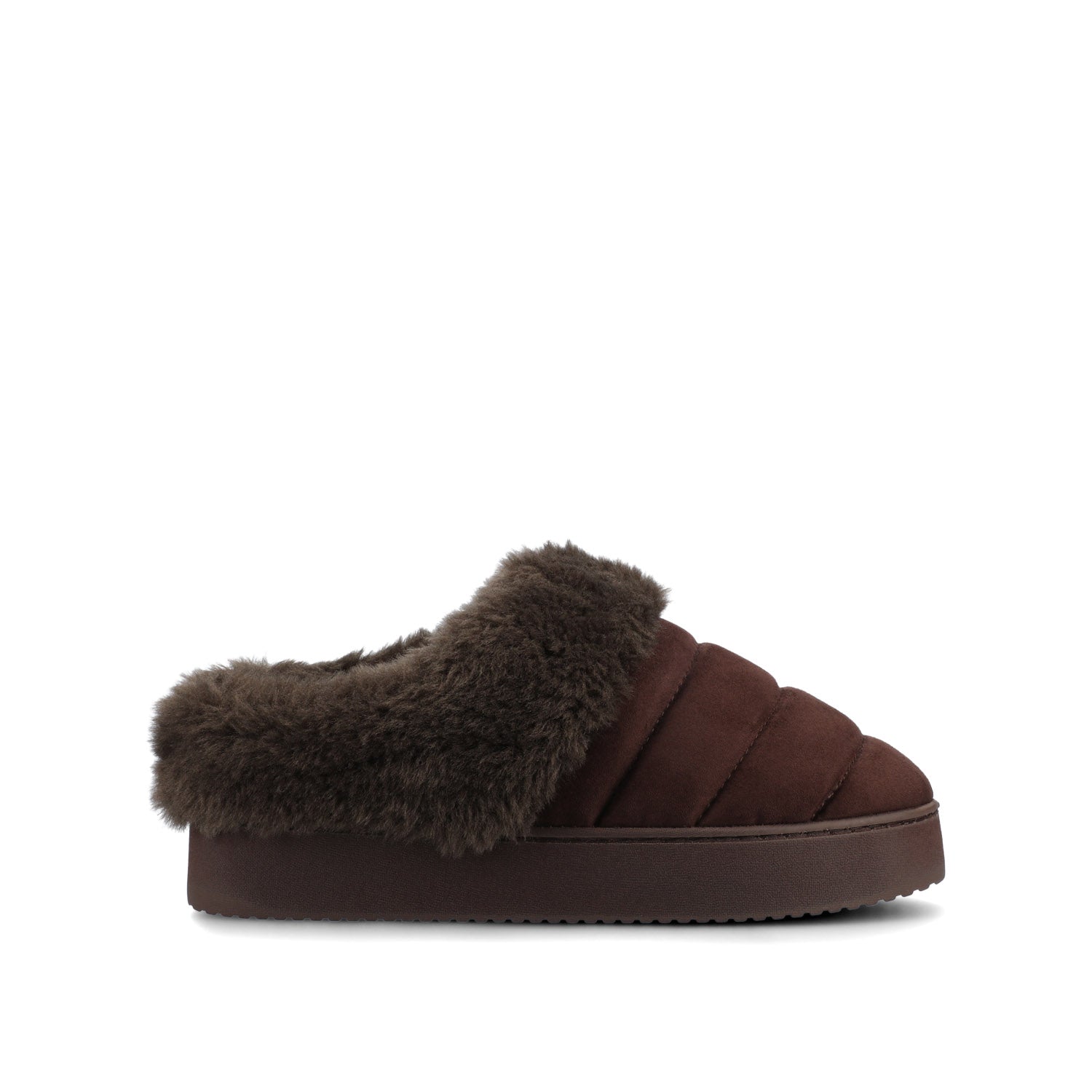 BLAIR SLIPPERS IN FAUX SUEDE - Brown Faux Suede