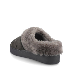 BLAIR SLIPPERS IN FAUX SUEDE - Charcoal Faux Suede
