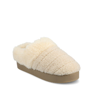 BLAIR SLIPPERS IN FAUX SUEDE - Natural Shearling