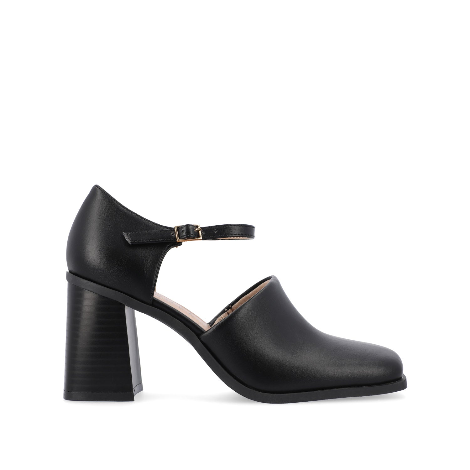 BOBBY LOAFER BLOCK HEELS IN VEGAN LEATHER - Black