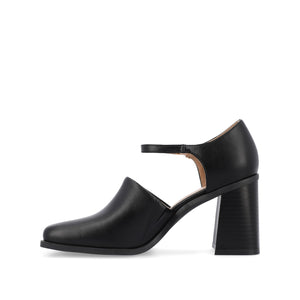BOBBY LOAFER BLOCK HEELS IN VEGAN LEATHER - Black