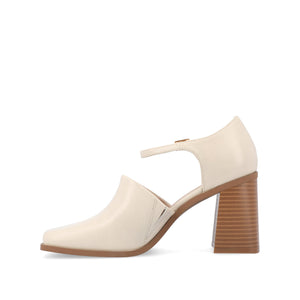 BOBBY LOAFER BLOCK HEELS IN VEGAN LEATHER - Off White