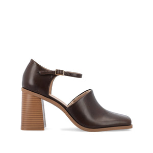 BOBBY LOAFER BLOCK HEELS IN VEGAN LEATHER - Brown