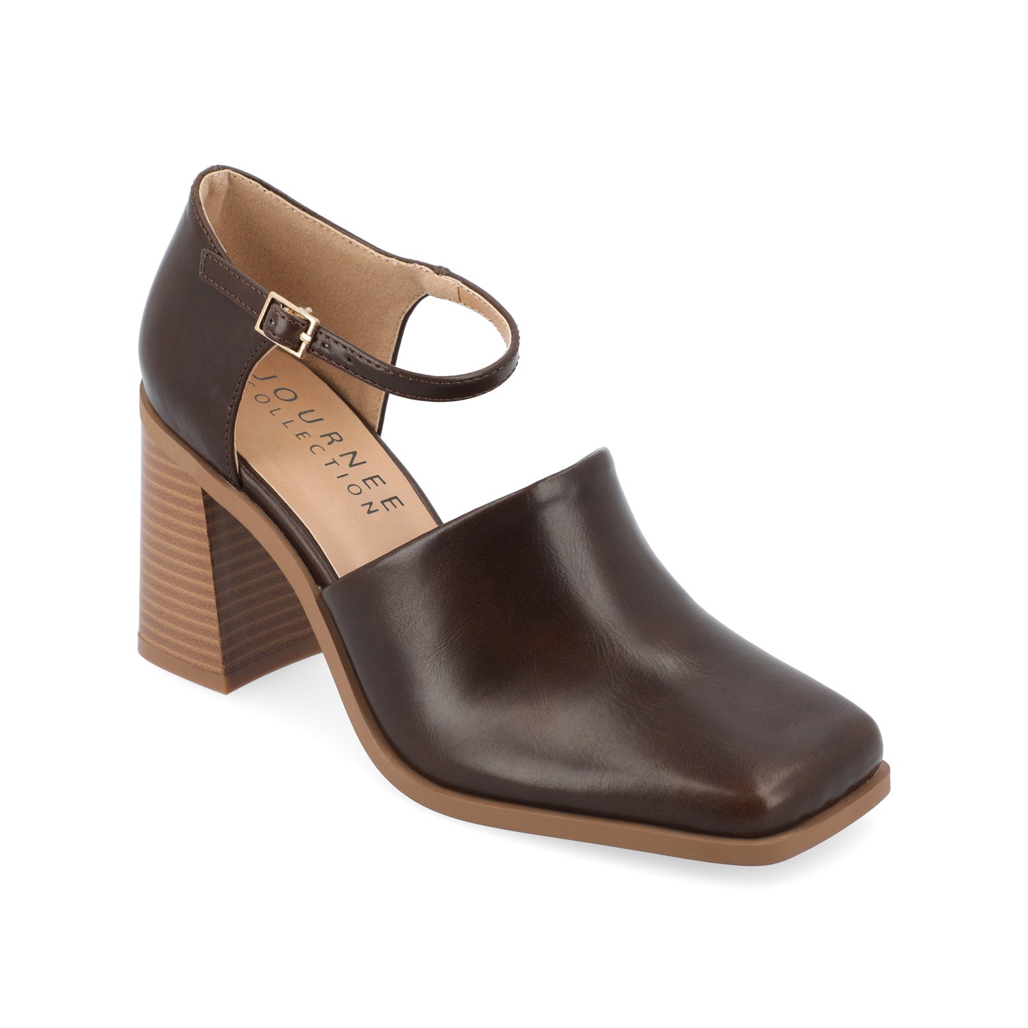 BOBBY BLOCK HEEL LOAFERS IN WIDE - Brown