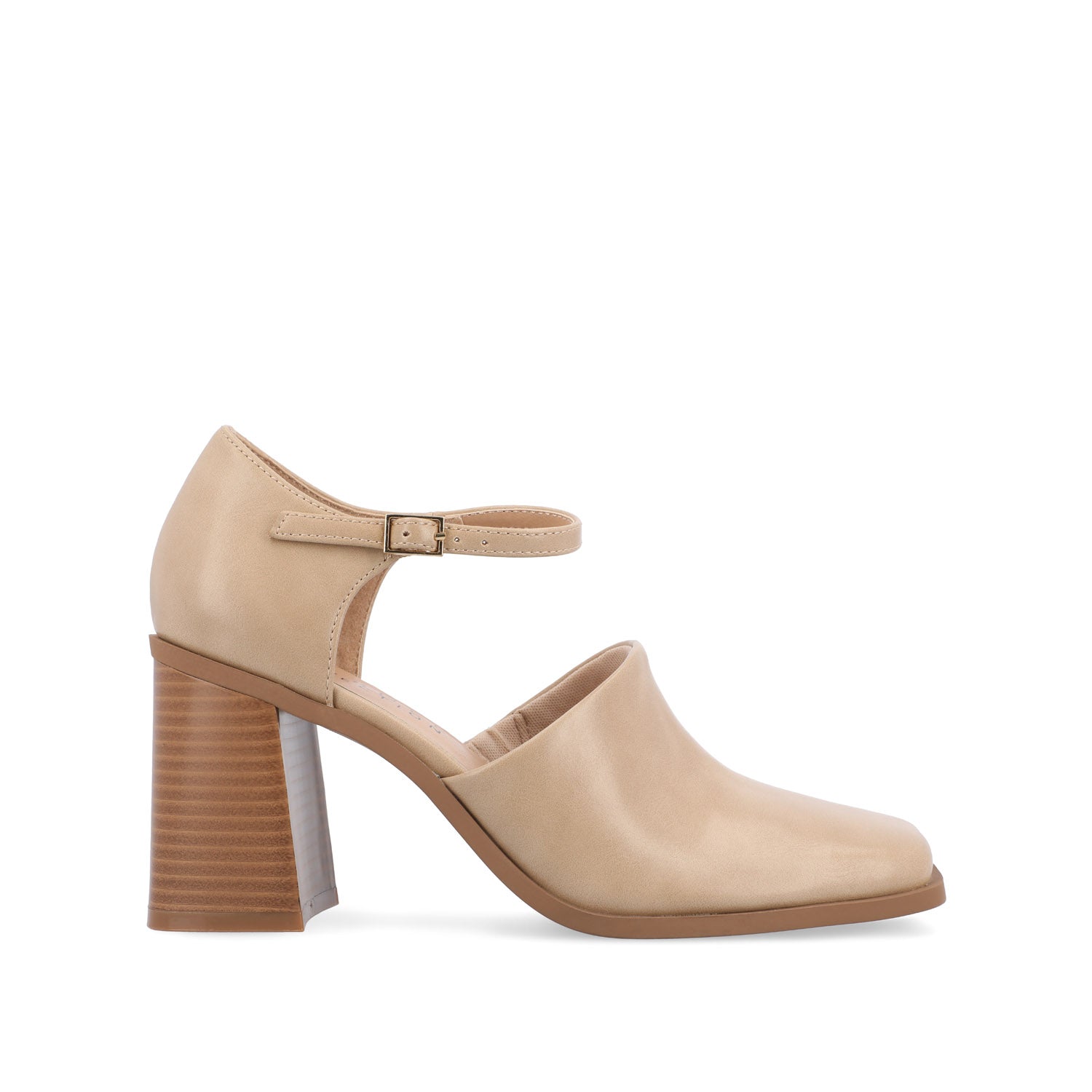 BOBBY LOAFER BLOCK HEELS IN VEGAN LEATHER - Tan
