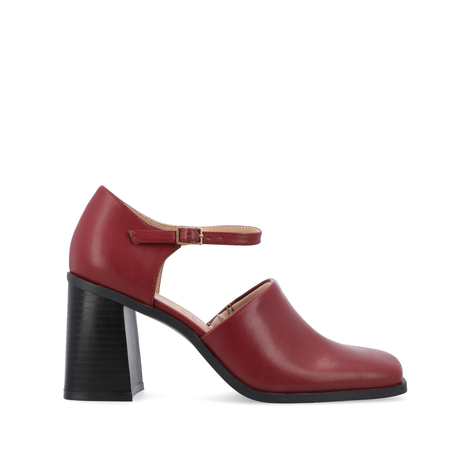 BOBBY LOAFER BLOCK HEELS IN VEGAN LEATHER - Red